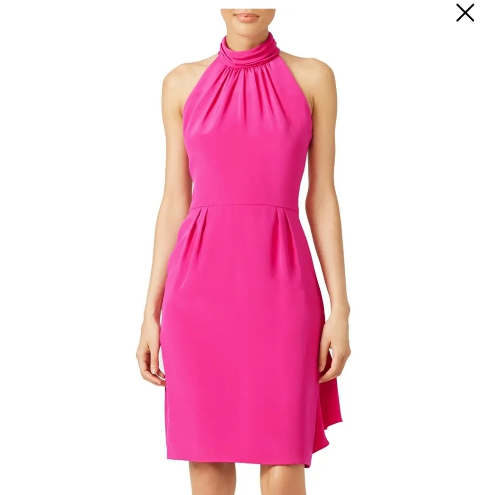 Carmen Marc Valvo fuchsia halter dress